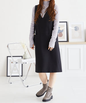 2WAYパール付きフィンガーホールリブニット/AC3414