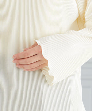 プリーツクルー長袖トップス/AC3423