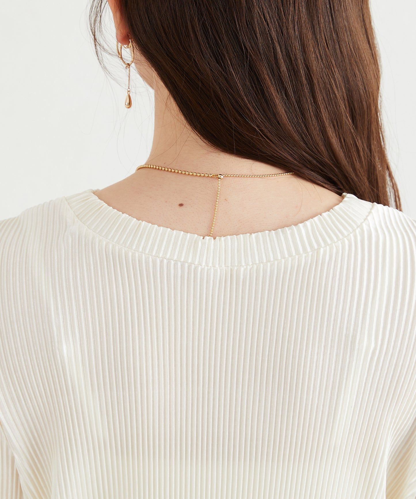 プリーツクルー長袖トップス/AC3423