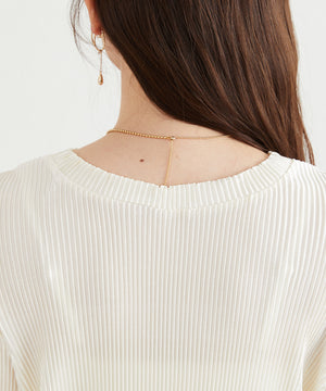 プリーツクルー長袖トップス/AC3423