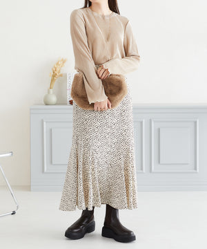 プリーツクルー長袖トップス/AC3423