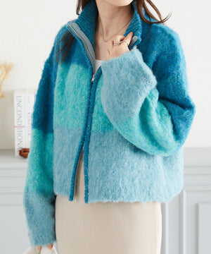 グラデーションニットブルゾン/AC3427