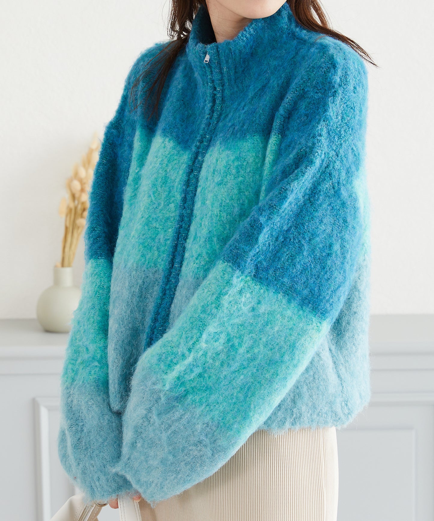 グラデーションニットブルゾン/AC3427