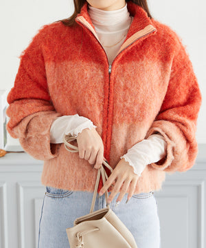 グラデーションニットブルゾン/AC3427