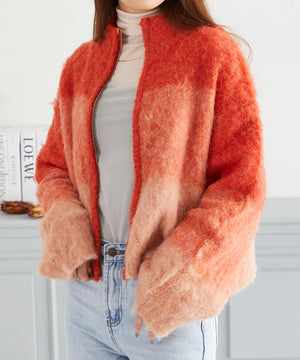 グラデーションニットブルゾン/AC3427