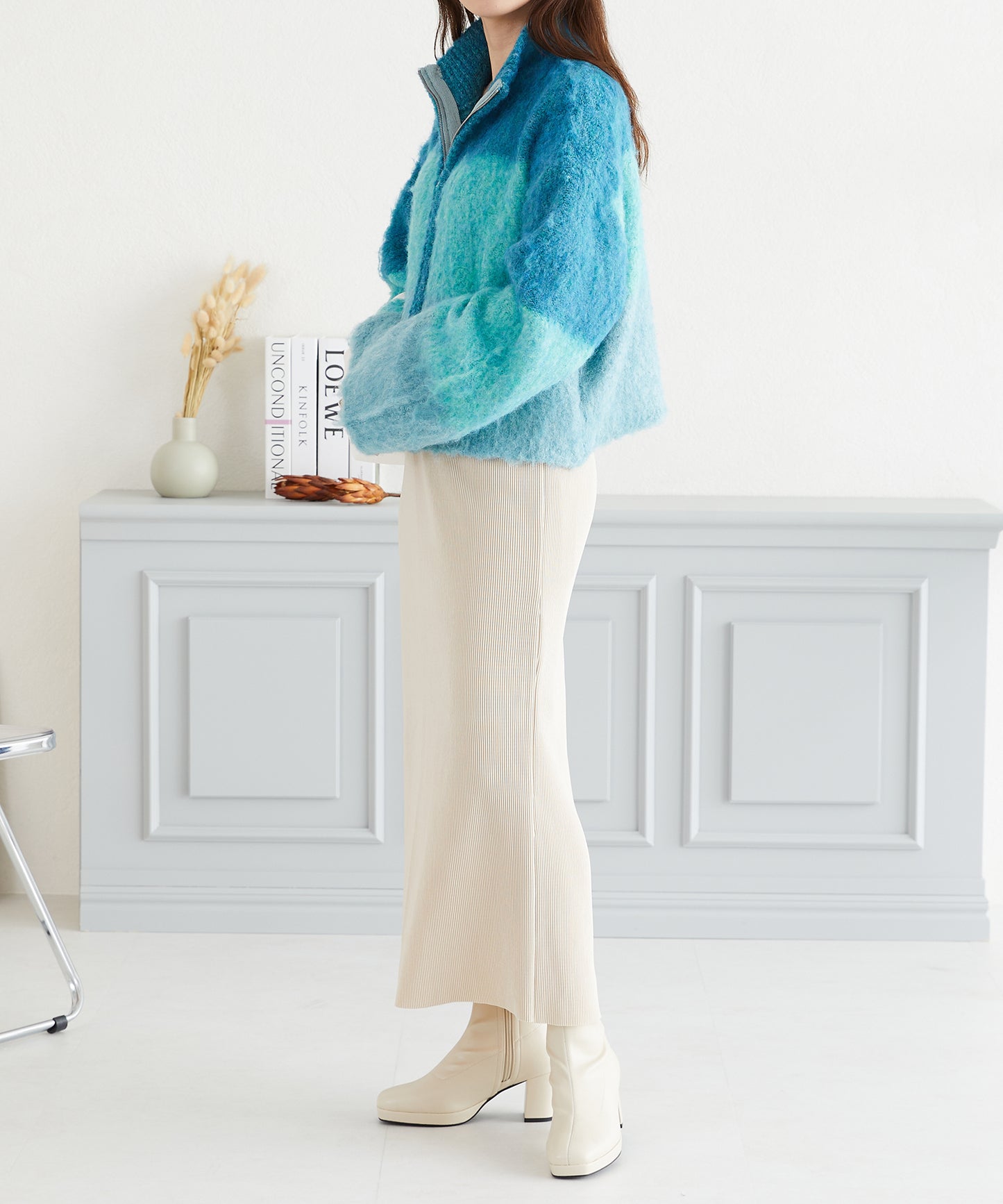 グラデーションニットブルゾン/AC3427