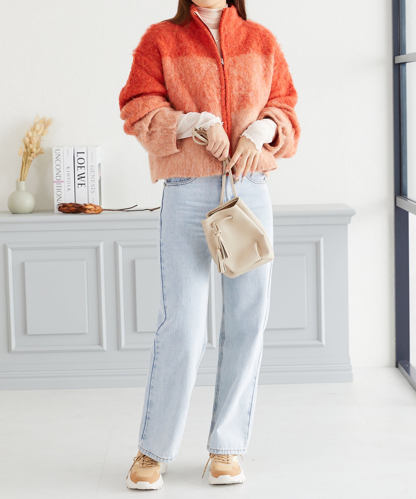 グラデーションニットブルゾン/AC3427