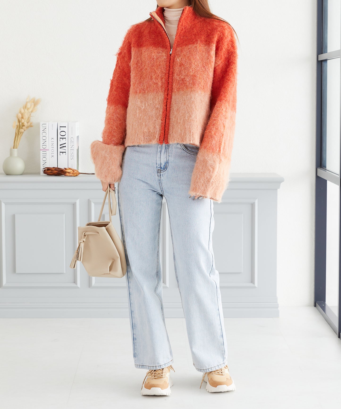 グラデーションニットブルゾン/AC3427