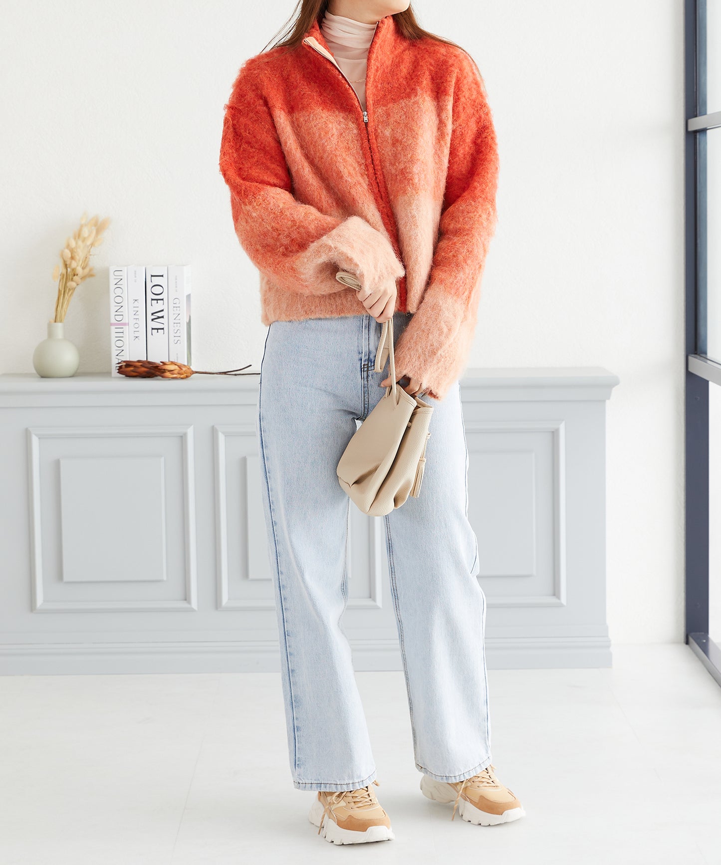 グラデーションニットブルゾン/AC3427