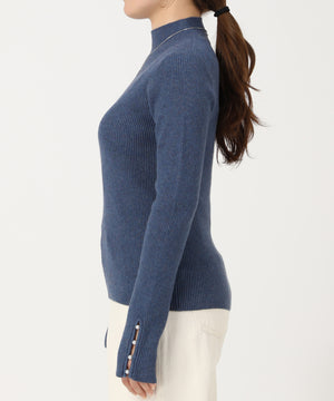 パール釦デザインハイネックニット/AC3428