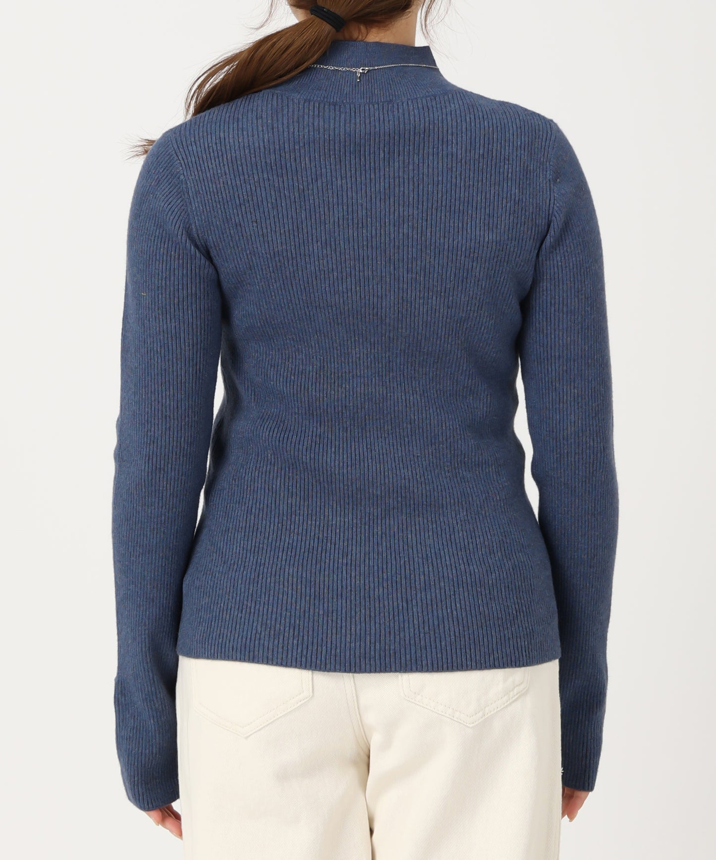 パール釦デザインハイネックニット/AC3428