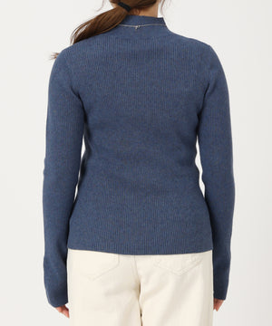 パール釦デザインハイネックニット/AC3428