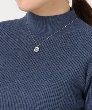 パール釦デザインハイネックニット/AC3428