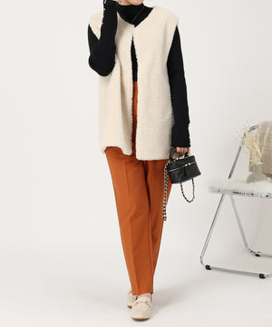 パール釦デザインハイネックニット/AC3428