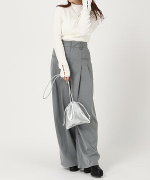 パール釦デザインハイネックニット/AC3428