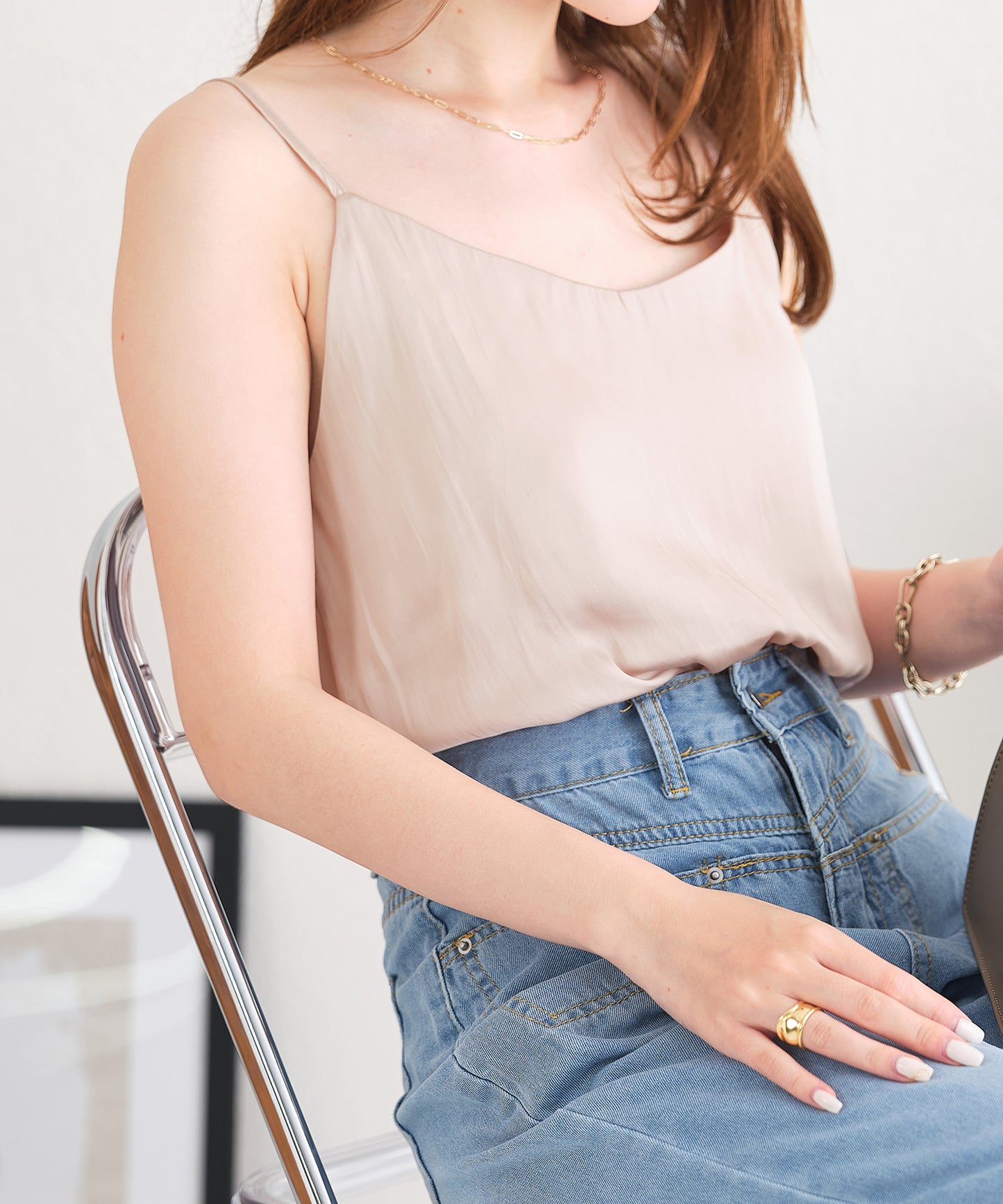 サテンキャミソールトップス/AC3810