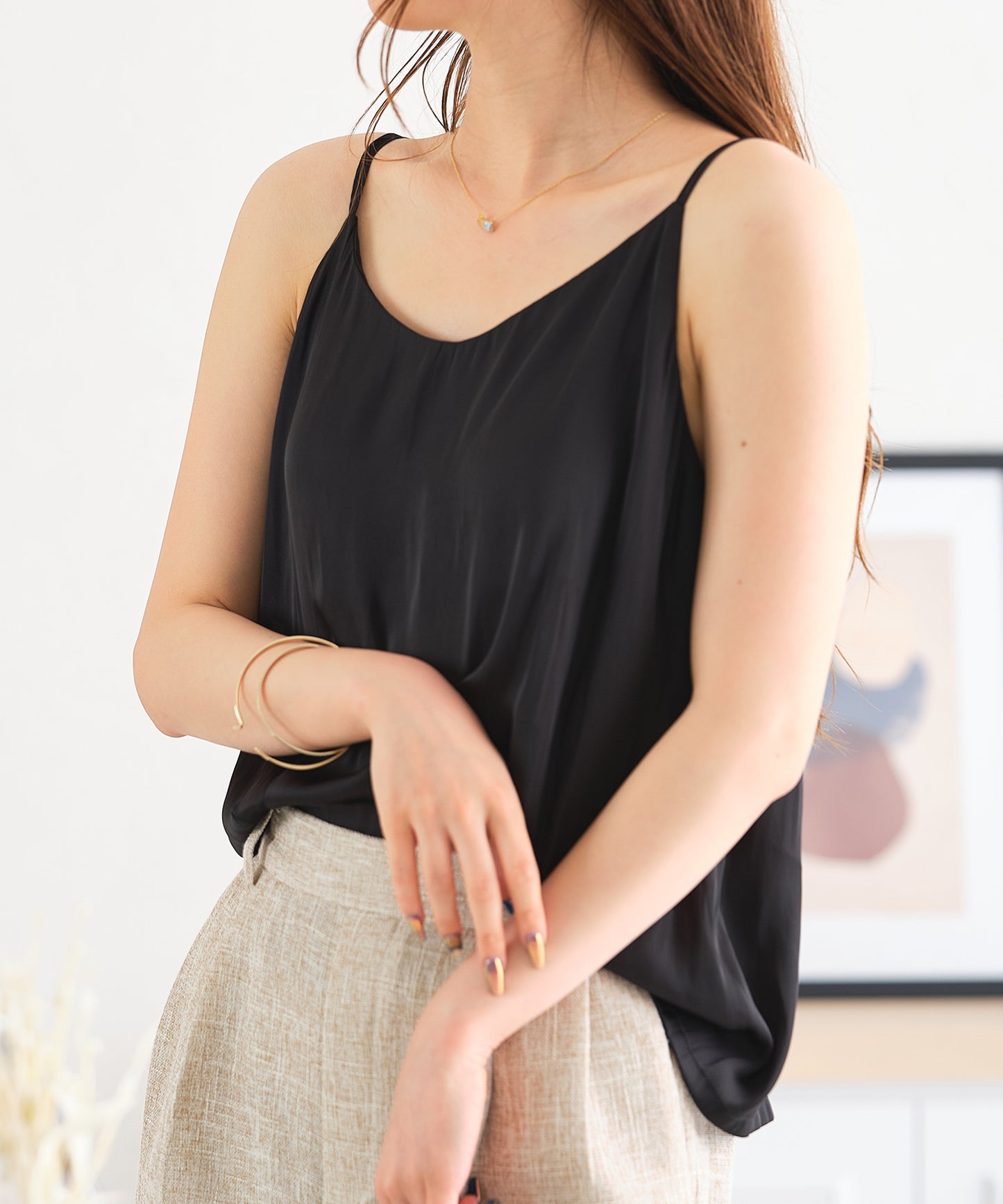 サテンキャミソールトップス/AC3810