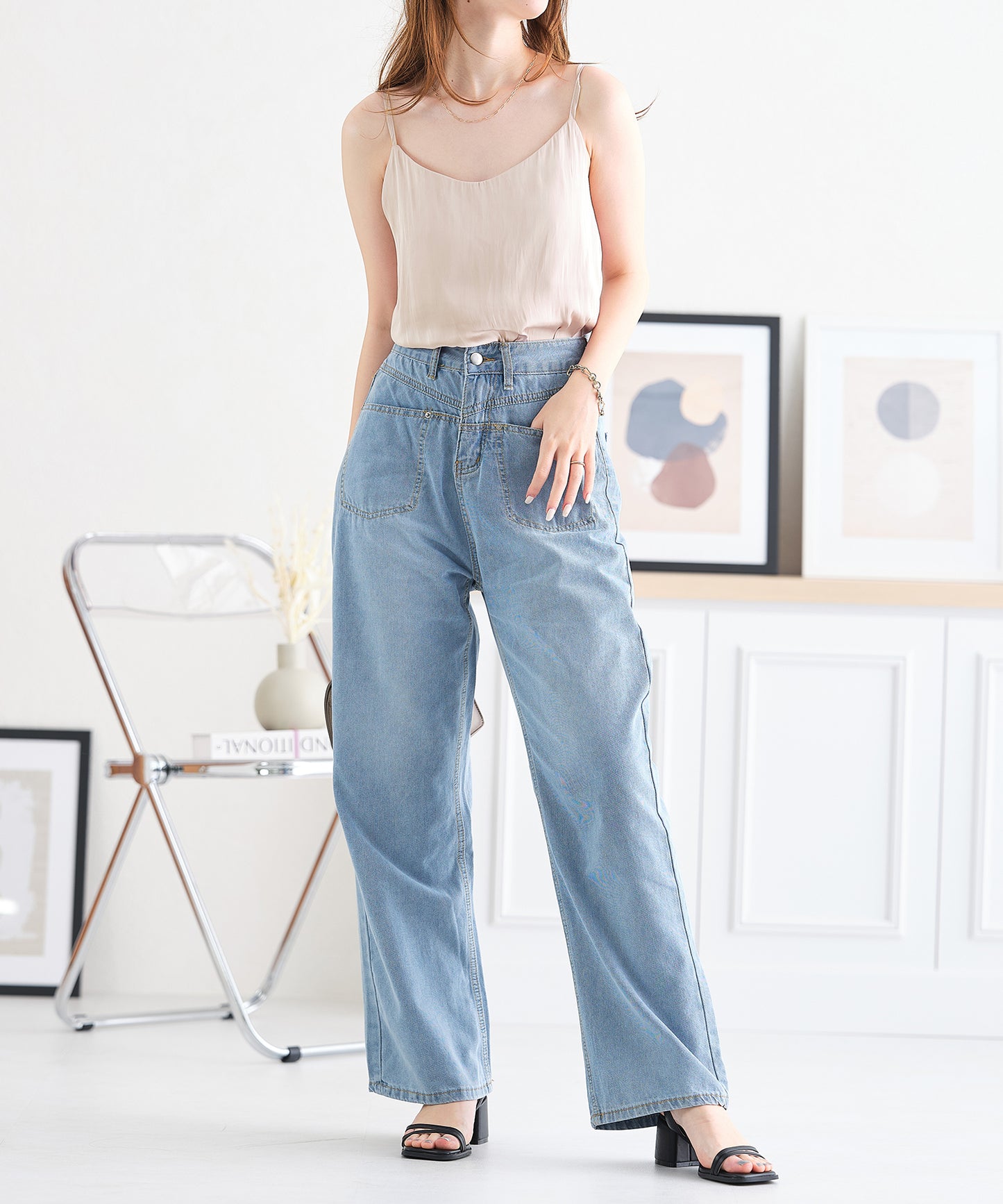 サテンキャミソールトップス/AC3810