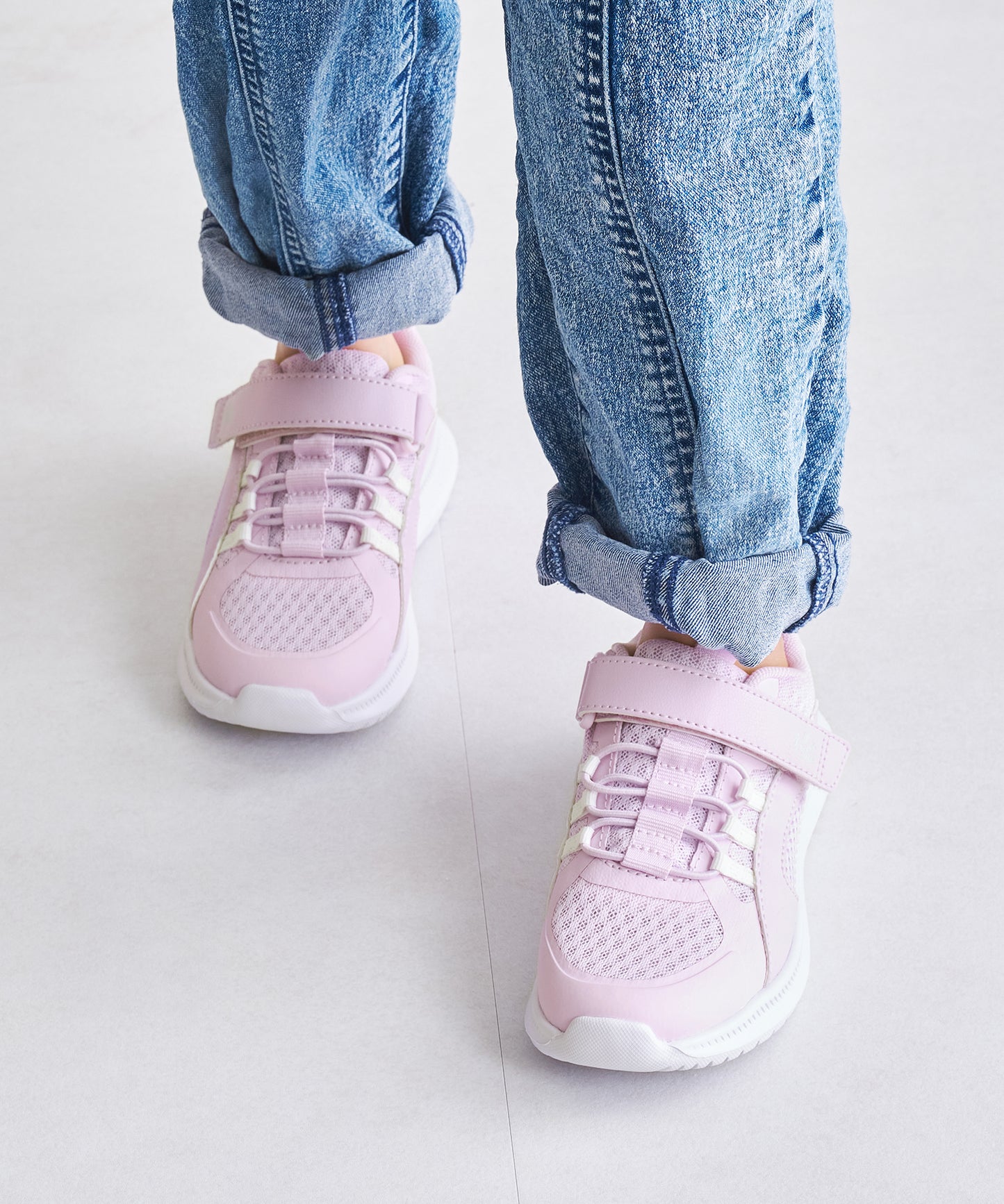 【KIDS】ベルト×ゴム紐メッシュスニーカー/K-452