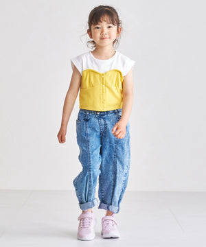 【KIDS】ベルト×ゴム紐メッシュスニーカー/K-452