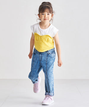 【KIDS】ベルト×ゴム紐メッシュスニーカー/K-452