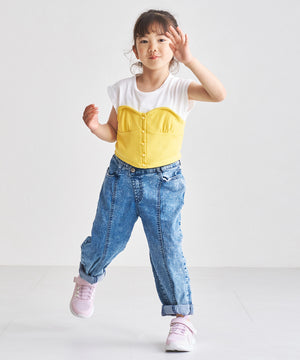 【KIDS】ベルト×ゴム紐メッシュスニーカー/K-452