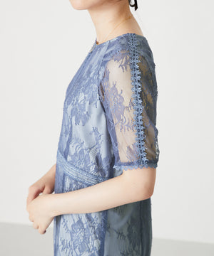 レースギャザーディテールワンピース/MO33O01【結婚式/オケージョン/パーティー】