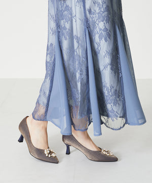 レースギャザーディテールワンピース/MO33O01【結婚式/オケージョン/パーティー】