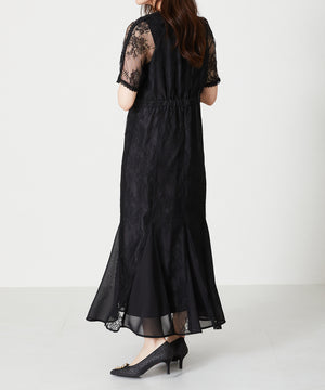 レースギャザーディテールワンピース/MO33O01【結婚式/オケージョン/パーティー】