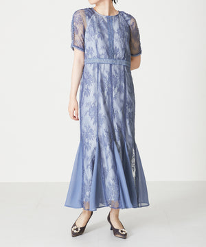 レースギャザーディテールワンピース/MO33O01【結婚式/オケージョン/パーティー】