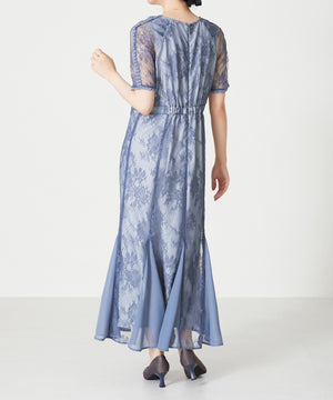 レースギャザーディテールワンピース/MO33O01【結婚式/オケージョン/パーティー】