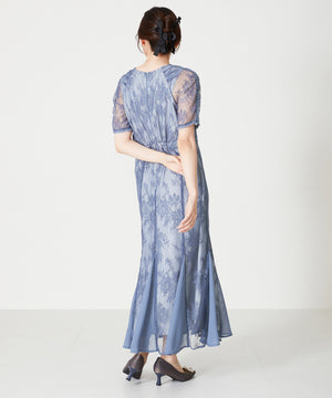 レースギャザーディテールワンピース/MO33O01【結婚式/オケージョン/パーティー】