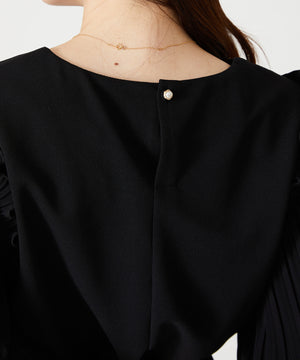 ベルト付きパフスリーブワンピース/MO33O04【結婚式/オケージョン/パーティー】