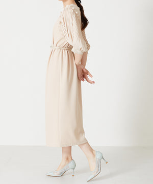 ベルト付きパフスリーブワンピース/MO33O04【結婚式/オケージョン/パーティー】