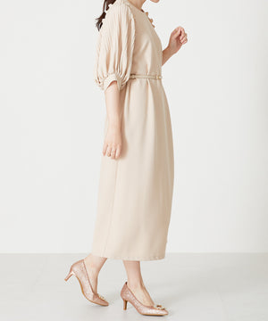 ベルト付きパフスリーブワンピース/MO33O04【結婚式/オケージョン/パーティー】