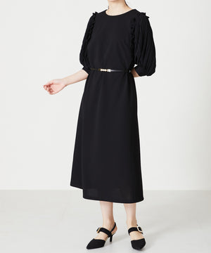 ベルト付きパフスリーブワンピース/MO33O04【結婚式/オケージョン/パーティー】