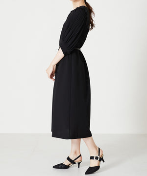 ベルト付きパフスリーブワンピース/MO33O04【結婚式/オケージョン/パーティー】