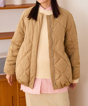 キルティングノーカラーダウンジャケット/MO43D04