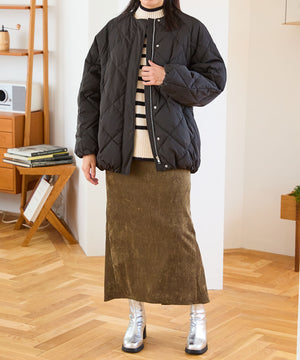 キルティングノーカラーダウンジャケット/MO43D04