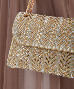 ラインストーンチェーンバッグ/MOB002【結婚式/オケージョン/パーティー】