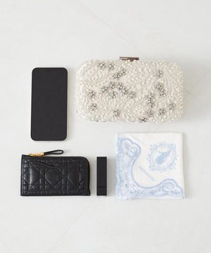 ビーズ刺繍ボックスクラッチバッグ/MOB008【結婚式/オケージョン/パーティー】