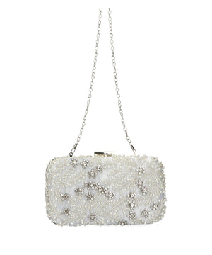 ビーズ刺繍ボックスクラッチバッグ/MOB008【結婚式/オケージョン/パーティー】