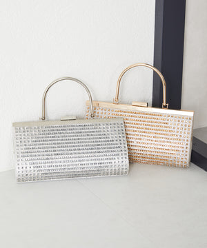 ラインストーンメタルハンドルバッグ/MOB009【結婚式/オケージョン/パーティー】