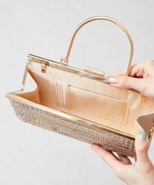 ラインストーンメタルハンドルバッグ/MOB009【結婚式/オケージョン/パーティー】