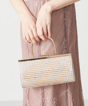 ラインストーンメタルハンドルバッグ/MOB009【結婚式/オケージョン/パーティー】