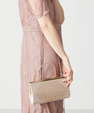 ラインストーンメタルハンドルバッグ/MOB009【結婚式/オケージョン/パーティー】