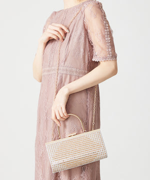 ラインストーンメタルハンドルバッグ/MOB009【結婚式/オケージョン/パーティー】