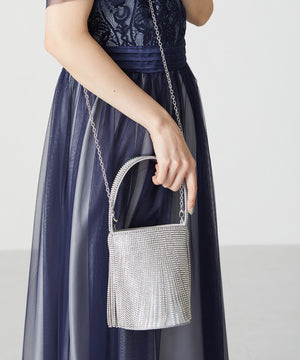 ラインストーンフリンジバッグ/MOB015【結婚式/オケージョン/パーティー】