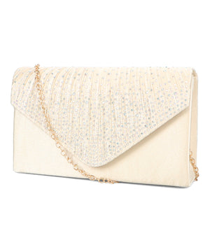 ラインストーンギャザーフラップバッグ/MOB018【結婚式/オケージョン/パーティー】