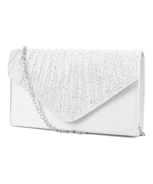 ラインストーンギャザーフラップバッグ/MOB018【結婚式/オケージョン/パーティー】